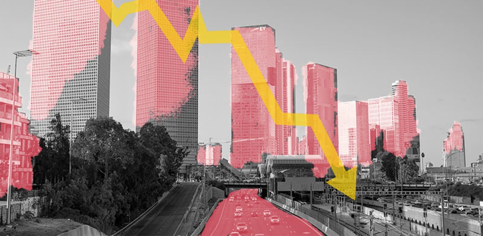 תל אביב. מגמת נטישה / צילום: shutterstock, עיבוד: טלי בוגדנובסקי