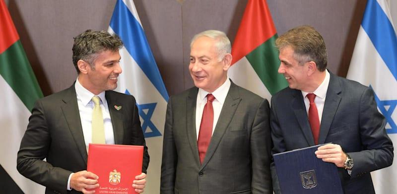 ראש הממשלה בנימין נתניהו בחתימת הסכם מכס עם איחוד האמירויות הערביות / צילום: עמוס בן גרשום, לע''מ