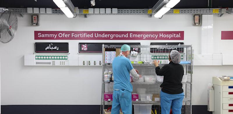 בית החולים התת־קרקעי של רמב''ם, בהכנה לקליטת מטופלים, 2023 / צילום: דוברות הקריה הרפואית רמב''ם