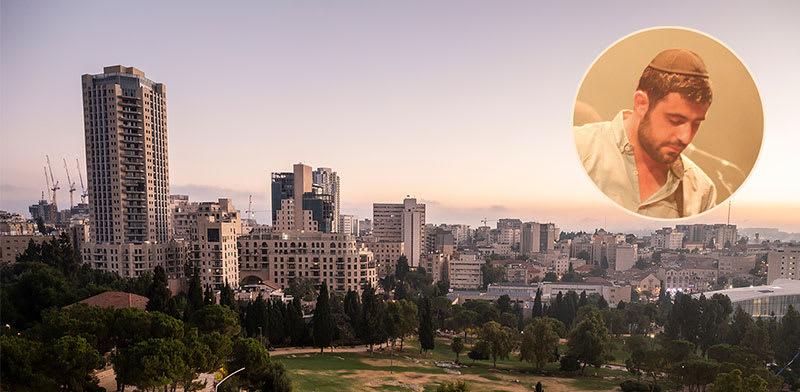 בניין Jerusalem Spirit בירושלים (משמאל). בעיגול: ישי ריבו / צילום: שאטרסטוק, אביחי ג'רפי - ויקיפדיה