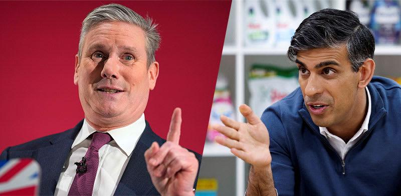  צילום: סונאק, מנהיג המפלגה השמרנית בבריטניה, וקיר סטארמר, מנהיג מפלגת הלייבור / צילומים: AP- Kirsty Wigglesworth, Phil Noble