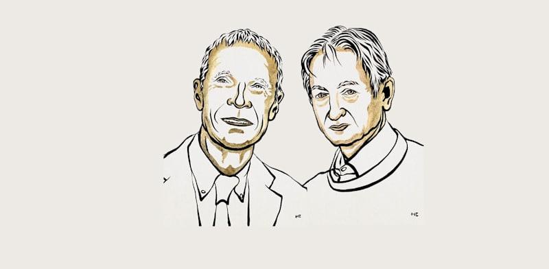 פרופ' ג'ון הופפילד ופרופ' ג'פרי הינטון, זוכי פרס נובל בפיזיקה לשנת 2024 / צילום: Ill. Niklas Elmehed © Nobel Prize Outreach