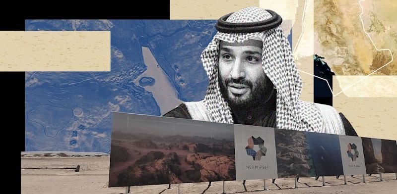  צילום:  בין סלמן וחזונו / צילומים: AP-Bandar Aljaloud, Shutterstock, neom, עיצוב: טלי בוגדנובסקי