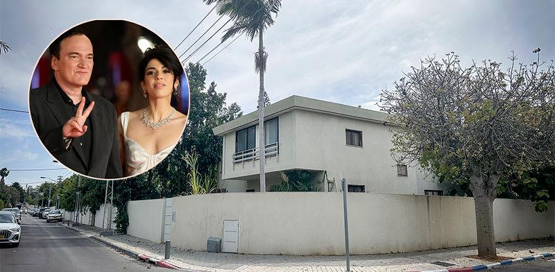 השטח שקנו דניאלה פיק וקוונטין טרנטינו. בעיגול: דניאלה וקוונטין / צילום: כפיר זיו, AP- Gregorio Borgia