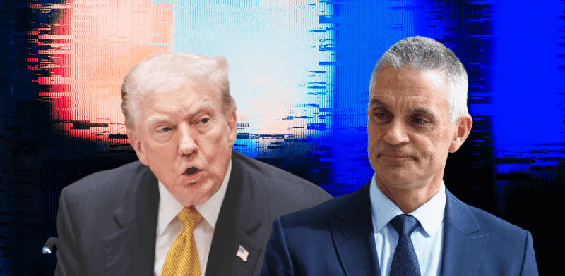 מנכ''ל BBC טים דייווי ונשיא ארה''ב דונלד טראמפ / צילום: Reuters, Jonathan Ernst