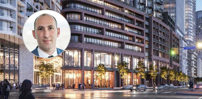 הדמיית פרויקט Galleria של עלמדב בטורונטו. בעיגול: המנכ''ל רפי לזר / צילום: מצגת החברה