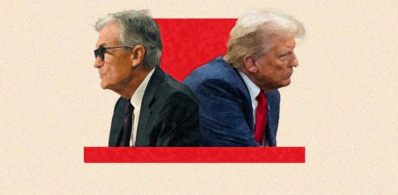 דונלד טראמפ, נשיא ארה''ב, וג'רום פאוול, יו''ר הפדרל ריזרב (עיבוד תמונה) / צילום: AP, רויטרס-Mattie Neretin/Sipa USA