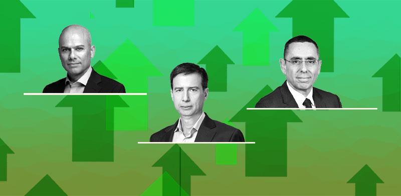 אבי לוי (דיסקונט), חנן פרידמן (לאומי), ידין ענתבי (הפועלים) / צילום: יונתן בלום, אורן דאי, ישראל הדרי