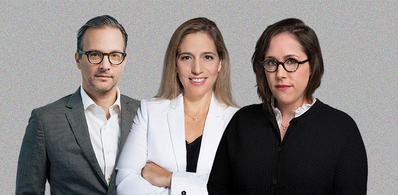 עורכי הדין שני וייס, אפרת כהן ויניב אהרונוביץ' / צילום: יהונתן בלום, רמי זרנגר, תמי בר שי