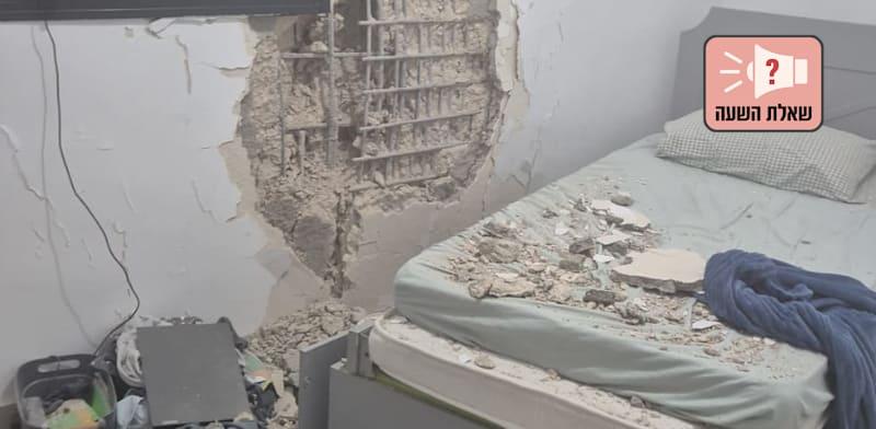 תיעוד נזק לממ''ד בפתח תקווה בשל הירי מאיראן / צילום: כבאות והצלה תיעוד נזק לממ''ד בפתח תקווה בשל הירי מאיראן / צילום: כבאות והצלה