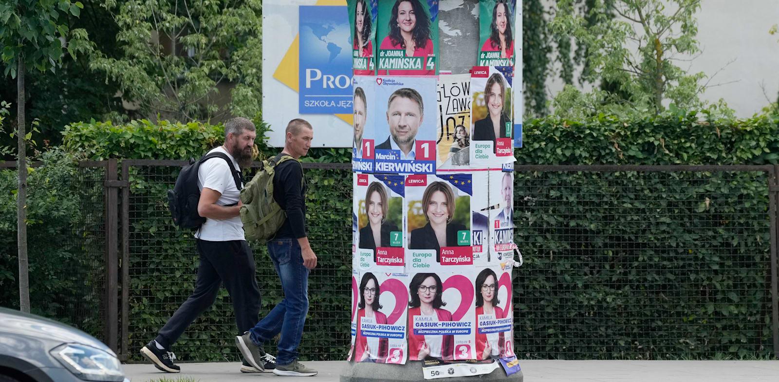 כרזות של מועמדים פולנים לפרלמנט האירופי, סמוך לוורשה / צילום: ap, Czarek Sokolowski כרזות של מועמדים פולנים לפרלמנט האירופי, סמוך לוורשה / צילום: ap, Czarek Sokolowski