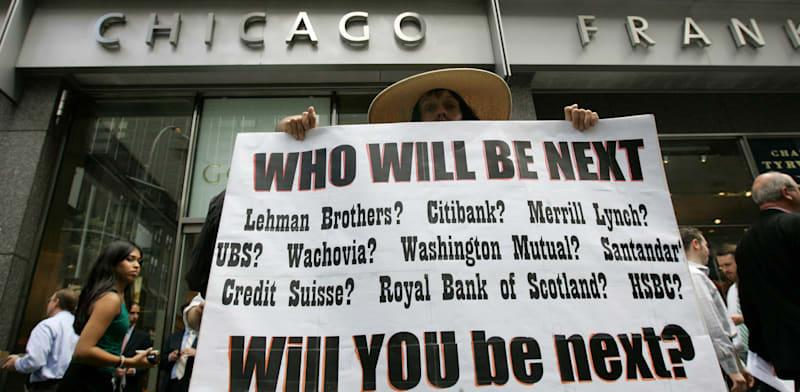 משרדי ליהמן ברדרס בניו יורק, ב־2008 / צילום: Associated Press, Mary Altaffer משרדי ליהמן ברדרס בניו יורק, ב־2008 / צילום: Associated Press, Mary Altaffer