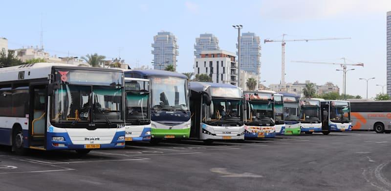 אוטובוסים חונים בתחנה המרכזית בתל אביב / צילום: Shutterstock אוטובוסים חונים בתחנה המרכזית בתל אביב / צילום: Shutterstock