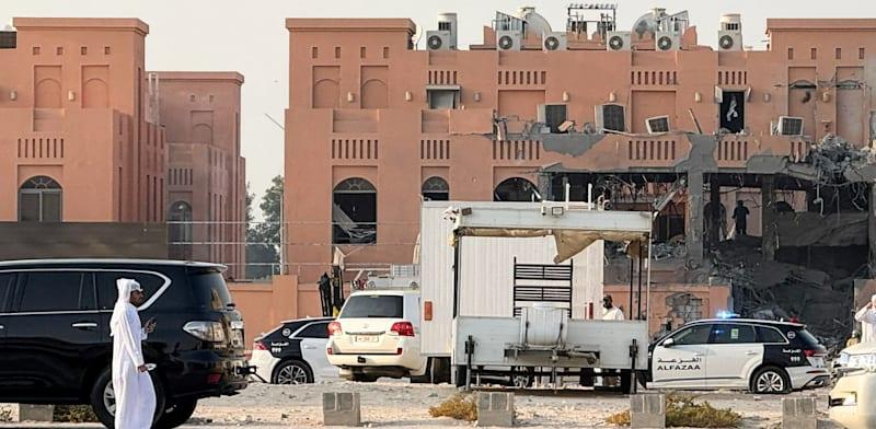 התקפת המבנה בו שהתה צמרת חמאס בדוחא, קטאר / צילום: Reuters, Ibraheem Abu Mustafa התקפת המבנה בו שהתה צמרת חמאס בדוחא, קטאר / צילום: Reuters, Ibraheem Abu Mustafa