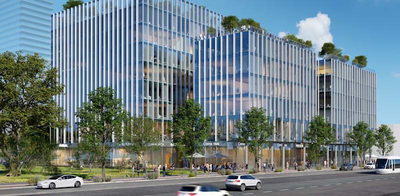 צילום: משרדים של חברת מבנה. ''סמוך לתחנה של הקו הירוק'' / הדמיה: אלכס לובימוב צילום: משרדים של חברת מבנה. ''סמוך לתחנה של הקו הירוק'' / הדמיה: אלכס לובימוב